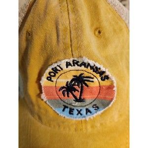 Port Aransas, Texas Hat Cap, Salt Creek Apparel. Yellow Canvas and Mesh Snapback